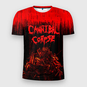 Мужская футболка 3D спортивная с принтом CANNIBAL CORPSE в Кировске, 100% полиэстер с улучшенными характеристиками | приталенный силуэт, круглая горловина, широкие плечи, сужается к линии бедра | blood | cannibal corpse | death metal | grunge | hardcore | music | punk | rock | usa | группа | канибал | кровь | метал | музыка | рок | сша | труп