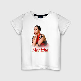 Детская футболка хлопок с принтом Манижа  Manizha в Кировске, 100% хлопок | круглый вырез горловины, полуприлегающий силуэт, длина до линии бедер | manizha | далеровна | душанбе | евровидение | евровидение 2021 | манижа | певица | таджикистан | хамраева
