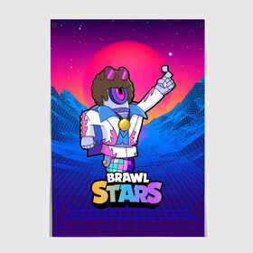 Постер с принтом STU DISCO СТУ Brawl Stars в Кировске, 100% бумага
 | бумага, плотность 150 мг. Матовая, но за счет высокого коэффициента гладкости имеет небольшой блеск и дает на свету блики, но в отличии от глянцевой бумаги не покрыта лаком | Тематика изображения на принте: brawl | brawl stars | brawlstars | brawl_stars | jessie | бравл | бравлер stu | бравлстарс | гонщик | каскадер | сту