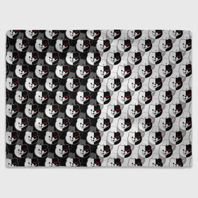 Плед 3D с принтом MONOKUMA  МОНОКУМА PATTERN в Кировске, 100% полиэстер | закругленные углы, все края обработаны. Ткань не мнется и не растягивается | anime | danganronpa | enoshima | junko | monokuma | аниме | джунко | игра | манга | медведь | монокума | робот медведь | эношима