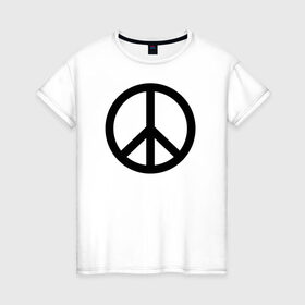 Женская футболка хлопок с принтом Символ  в Кировске, 100% хлопок | прямой крой, круглый вырез горловины, длина до линии бедер, слегка спущенное плечо | знак | мир | планета | свобода | символ