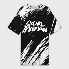 Платье-футболка 3D с принтом SLAVA MARLOW | СЛАВА МАРЛОУ в Кировске,  |  | rap | slava marlow | артём готлиб | видеоблогер и рэпер | российский музыкальный продюсер | рэп | слава марлоу