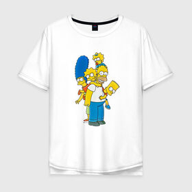 Мужская футболка хлопок Oversize с принтом Sipmpsons в Кировске, 100% хлопок | свободный крой, круглый ворот, “спинка” длиннее передней части | simpsons | гомер | мультик | сериал | симпсоны | фильм