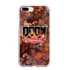 Чехол для iPhone 7Plus/8 Plus матовый с принтом DOOM Eternal (логотип) в Кировске, Силикон | Область печати: задняя сторона чехла, без боковых панелей | doom | doom eternal | дум | игра | логотип | шутер