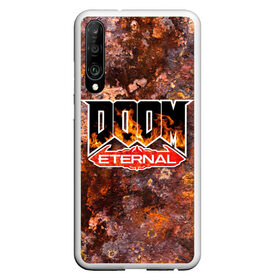 Чехол для Honor P30 с принтом DOOM Eternal (логотип) в Кировске, Силикон | Область печати: задняя сторона чехла, без боковых панелей | doom | doom eternal | дум | игра | логотип | шутер