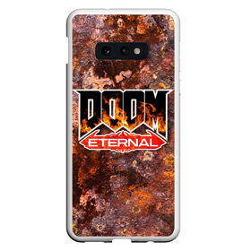 Чехол для Samsung S10E с принтом DOOM Eternal (логотип) в Кировске, Силикон | Область печати: задняя сторона чехла, без боковых панелей | doom | doom eternal | дум | игра | логотип | шутер