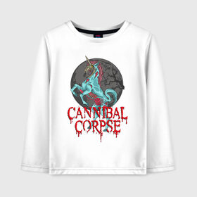 Детский лонгслив хлопок с принтом Cannibal Corpse | Труп Каннибала (Z) в Кировске, 100% хлопок | круглый вырез горловины, полуприлегающий силуэт, длина до линии бедер | cannibal | cannibal corpse | corpse | death metal | deathgrind | алекс уэбстер | брутальный дэт метал | дэт метал | дэтграйнд | пол мазуркевич | роб барретт | труп каннибала