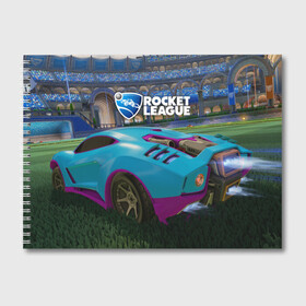 Альбом для рисования с принтом Rocket League в Кировске, 100% бумага
 | матовая бумага, плотность 200 мг. | Тематика изображения на принте: cars | game | games | rocket league | гонка | гонки | машина | машины | рокет лига