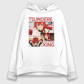 Женское худи Oversize хлопок с принтом Tsundere в Кировске, френч-терри — 70% хлопок, 30% полиэстер. Мягкий теплый начес внутри —100% хлопок | боковые карманы, эластичные манжеты и нижняя кромка, капюшон на магнитной кнопке | anime | mushoku tensei | авантюристы | аниме | анимэ | безработный | гислен | драма | другой мир | лилия | луффи | маги | магия | мигурдиа | неко | реинкарнация безработного | реинкорнация | рокси | рудеус | руди