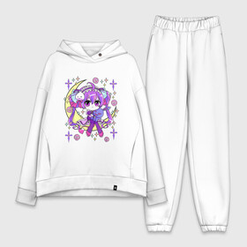 Женский костюм хлопок Oversize с принтом Cute Chibi Kawaii в Кировске,  |  | anime | chibi | cute | devil | girls | goth | kawaii | loli | made | manga | pastel | skull | star | аниме | бантики | гот | готик | готичная | девочка | девушка | доли | звезды | каваи | кавай | луна | манга | месяц | милая | мишка | плюшевый