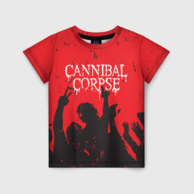 Детская футболка 3D с принтом Cannibal Corpse | Труп Каннибала (Z) в Кировске, 100% гипоаллергенный полиэфир | прямой крой, круглый вырез горловины, длина до линии бедер, чуть спущенное плечо, ткань немного тянется | cannibal | cannibal corpse | corpse | death metal | deathgrind | алекс уэбстер | брутальный дэт метал | дэт метал | дэтграйнд | пол мазуркевич | роб барретт | труп каннибала