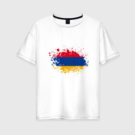 Женская футболка хлопок Oversize с принтом Флаг Армении в Кировске, 100% хлопок | свободный крой, круглый ворот, спущенный рукав, длина до линии бедер
 | armenia | ussr | армения | армяне | горы | ереван | кавказ | мир | народ | ссср | турист | флаг