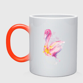 Кружка хамелеон с принтом Фламинго рисунок акварелью в Кировске, керамика | меняет цвет при нагревании, емкость 330 мл | africa | afrika | aquarel | bird | fashion | flamingo | paint | painted | pink flamingo | summer | watercolor | watercolour | акварельный рисунок | африка | красками | краски | лето | мода | нарисованный фламинго | птица | розовый фламинго | 