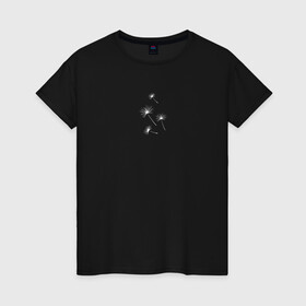 Женская футболка хлопок с принтом Одуванчики в Кировске, 100% хлопок | прямой крой, круглый вырез горловины, длина до линии бедер, слегка спущенное плечо | одуванчики | природа | растение | цветы