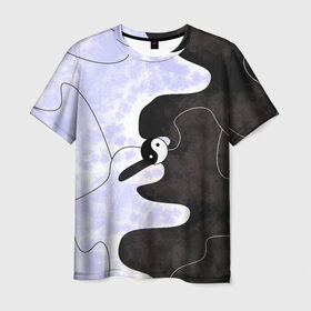 Мужская футболка 3D с принтом Инь-Янь в Кировске, 100% полиэфир | прямой крой, круглый вырез горловины, длина до линии бедер | yin yang | бесконечность | гармония | инь янь | противоположность
