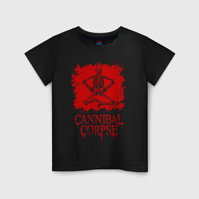 Детская футболка хлопок с принтом Cannibal Corpse | Труп Каннибала (Z) в Кировске, 100% хлопок | круглый вырез горловины, полуприлегающий силуэт, длина до линии бедер | Тематика изображения на принте: blood | cannibal | cannibal corpse | corpse | death metal | deathgrind | алекс уэбстер | брутальный дэт метал | дэт метал | дэтграйнд | кровь | пол мазуркевич | роб барретт | скелет | труп каннибала