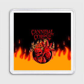 Магнит 55*55 с принтом Cannibal Corpse | Труп Каннибала (Z) в Кировске, Пластик | Размер: 65*65 мм; Размер печати: 55*55 мм | Тематика изображения на принте: cannibal | cannibal corpse | corpse | death metal | deathgrind | алекс уэбстер | брутальный дэт метал | дэт метал | дэтграйнд | пол мазуркевич | роб барретт | труп каннибала