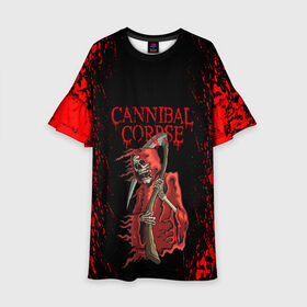 Детское платье 3D с принтом Cannibal Corpse | Труп Каннибала (Z) в Кировске, 100% полиэстер | прямой силуэт, чуть расширенный к низу. Круглая горловина, на рукавах — воланы | cannibal | cannibal corpse | corpse | death metal | deathgrind | алекс уэбстер | брутальный дэт метал | дэт метал | дэтграйнд | пол мазуркевич | роб барретт | труп каннибала