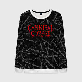 Мужской свитшот 3D с принтом Cannibal Corpse | Songs (Z) в Кировске, 100% полиэстер с мягким внутренним слоем | круглый вырез горловины, мягкая резинка на манжетах и поясе, свободная посадка по фигуре | Тематика изображения на принте: cannibal | cannibal corpse | corpse | death metal | deathgrind | алекс уэбстер | брутальный дэт метал | дэт метал | дэтграйнд | пол мазуркевич | роб барретт | труп каннибала