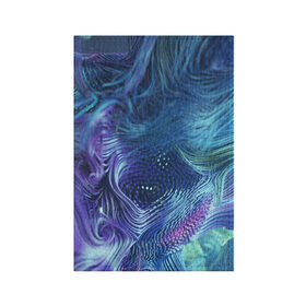 Обложка для паспорта матовая кожа с принтом Абстракция в Кировске, натуральная матовая кожа | размер 19,3 х 13,7 см; прозрачные пластиковые крепления | Тематика изображения на принте: 3d | абстракция | волны | полосы | техно