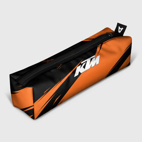 Пенал 3D с принтом KTM | КТМ в Кировске, 100% полиэстер | плотная ткань, застежка на молнии | enduro | ktm | moto | moto sport | motocycle | orange | sportmotorcycle | ктм | мото | мото спорт | мотоспорт | оранжевый | спорт мото
