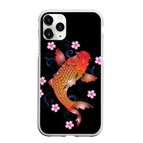 Чехол для iPhone 11 Pro матовый с принтом Карп Кои с Цветами в Кировске, Силикон |  | Тематика изображения на принте: fish | japan | koi | животные | иероглифы | карпы | кои | рыбы | цветы | япония