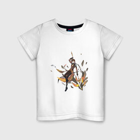 Детская футболка хлопок с принтом Чжун Ли в деле в Кировске, 100% хлопок | круглый вырез горловины, полуприлегающий силуэт, длина до линии бедер | арт | в деле | милый парень | моракс | рисунок | чжун ли