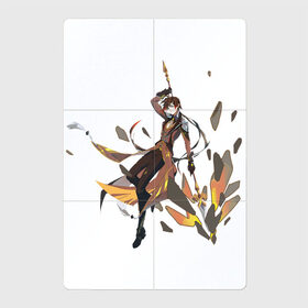 Магнитный плакат 2Х3 с принтом Чжун Ли в деле в Кировске, Полимерный материал с магнитным слоем | 6 деталей размером 9*9 см | арт | в деле | милый парень | моракс | рисунок | чжун ли