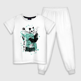 Детская пижама хлопок с принтом BEASTARS Гохин в Кировске, 100% хлопок |  брюки и футболка прямого кроя, без карманов, на брюках мягкая резинка на поясе и по низу штанин
 | anime | beastars | gouhin | manga | аниме | выдающиеся звери | гохин | манга | панда