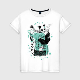 Женская футболка хлопок с принтом BEASTARS Гохин в Кировске, 100% хлопок | прямой крой, круглый вырез горловины, длина до линии бедер, слегка спущенное плечо | anime | beastars | gouhin | manga | аниме | выдающиеся звери | гохин | манга | панда