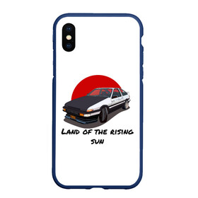 Чехол для iPhone XS Max матовый с принтом Land of the rising sun в Кировске, Силикон | Область печати: задняя сторона чехла, без боковых панелей | Тематика изображения на принте: ae86 | drift | hachiroku | initial d | trueno | инициал ди | хачироку