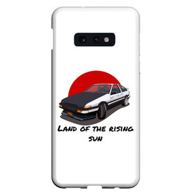 Чехол для Samsung S10E с принтом Land of the rising sun в Кировске, Силикон | Область печати: задняя сторона чехла, без боковых панелей | Тематика изображения на принте: ae86 | drift | hachiroku | initial d | trueno | инициал ди | хачироку