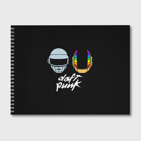 Альбом для рисования с принтом Daft Punk в Кировске, 100% бумага
 | матовая бумага, плотность 200 мг. | daft punk | дафт панк | дафт панк арт | дафт панк шлемы | электронная музыка