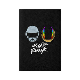 Обложка для паспорта матовая кожа с принтом Daft Punk в Кировске, натуральная матовая кожа | размер 19,3 х 13,7 см; прозрачные пластиковые крепления | daft punk | дафт панк | дафт панк арт | дафт панк шлемы | электронная музыка