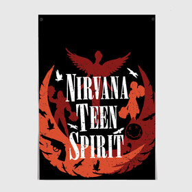 Постер с принтом NIRVANA TEEN SPIRIT в Кировске, 100% бумага
 | бумага, плотность 150 мг. Матовая, но за счет высокого коэффициента гладкости имеет небольшой блеск и дает на свету блики, но в отличии от глянцевой бумаги не покрыта лаком | art | cobain | curt | girl | grunge | metal | music | nirvana | punk | rock | spiritm | usa | гранж | группа | кобэйн | курт | метал | музыка | нирвана | панк | рисунок | рок | сша