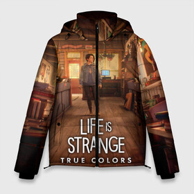 Мужская зимняя куртка 3D с принтом Life Is Strange True Colors в Кировске, верх — 100% полиэстер; подкладка — 100% полиэстер; утеплитель — 100% полиэстер | длина ниже бедра, свободный силуэт Оверсайз. Есть воротник-стойка, отстегивающийся капюшон и ветрозащитная планка. 

Боковые карманы с листочкой на кнопках и внутренний карман на молнии. | art | colors | game | is | life | strange | true | арт | жизнь | игра | краска | настоящий | странная | цвет | штука