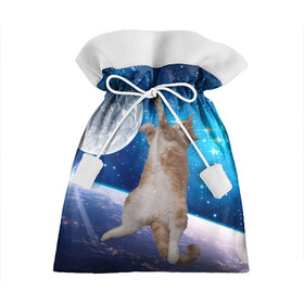 Подарочный 3D мешок с принтом Кисулькин в космосе в Кировске, 100% полиэстер | Размер: 29*39 см | астроном пушистый | барсик | звезды | космос | котики | коты