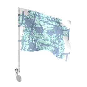 Флаг для автомобиля с принтом Sea foam samurai в Кировске, 100% полиэстер | Размер: 30*21 см | воин | иероглифы | маска | самурай | череп | шлем | япония