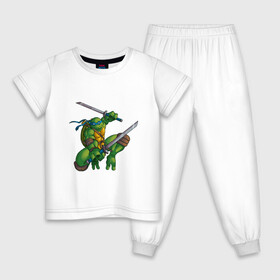 Детская пижама хлопок с принтом Леонардо в Кировске, 100% хлопок |  брюки и футболка прямого кроя, без карманов, на брюках мягкая резинка на поясе и по низу штанин
 | donatello | leonardo | michelangelo | ninja | pizza | raphael | turtles | донателло | животные | карате | комикс | комиксы | леонардо | микеланджело | мультфильм | мутант | мутанты | ниндзя | пицца | рафаэль | сплинтер | супергерой