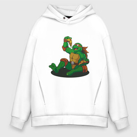 Мужское худи Oversize хлопок с принтом Pizza - Ninja Turtles в Кировске, френч-терри — 70% хлопок, 30% полиэстер. Мягкий теплый начес внутри —100% хлопок | боковые карманы, эластичные манжеты и нижняя кромка, капюшон на магнитной кнопке | donatello | leonardo | michelangelo | ninja | pizza | raphael | turtles | донателло | животные | карате | комикс | комиксы | леонардо | микеланджело | мультфильм | мутант | мутанты | ниндзя | пицца | рафаэль | сплинтер | супергерой