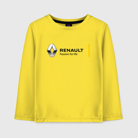 Детский лонгслив хлопок с принтом RENAULT в Кировске, 100% хлопок | круглый вырез горловины, полуприлегающий силуэт, длина до линии бедер | auto | france | life | logan | megane | renault | sandero | автомобиль | водителям | логан | логотип | машина | рено | сандеро | франция