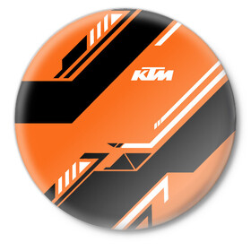 Значок с принтом KTM | КТМ SPORT в Кировске,  металл | круглая форма, металлическая застежка в виде булавки | enduro | ktm | moto | moto sport | motocycle | orange | sportmotorcycle | ктм | мото | мото спорт | мотоспорт | оранжевый | спорт мото