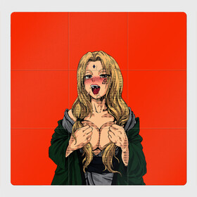 Магнитный плакат 3Х3 с принтом Ahegao Цунаде в Кировске, Полимерный материал с магнитным слоем | 9 деталей размером 9*9 см | ahegao | anime | anime girl | ахегао | девушка | охегао | семпай | цунаде | цунадэ