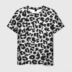 Мужская футболка 3D с принтом Снежный Барс в Кировске, 100% полиэфир | прямой крой, круглый вырез горловины, длина до линии бедер | cheetah | leopard | wool | барс | леопард