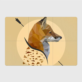 Магнитный плакат 3Х2 с принтом Лиса в Кировске, Полимерный материал с магнитным слоем | 6 деталей размером 9*9 см | геометрический рисунок | голова животного | дикое животное | животное | лиса | рисунок