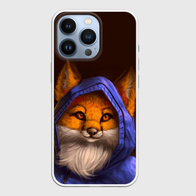 Чехол для iPhone 13 Pro с принтом Лисенок в капюшоне в Кировске,  |  | Тематика изображения на принте: fox | foxy | животное | звери | лиса | лисенок | лисичка | милая | рыжая | фокс