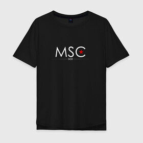 Мужская футболка хлопок Oversize с принтом MSCside collection | MSC (2021) в Кировске, 100% хлопок | свободный крой, круглый ворот, “спинка” длиннее передней части | 0x000000123 | moscow | moscow side | mscside | москва