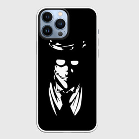 Чехол для iPhone 13 Pro Max с принтом Черно белый Алукард в Кировске,  |  | alucard | alukard | anime | blood | dracula | hellsing | integra | japan | manga | seras | tepes | vampire | victoria | vlad | алукард | аниме | вампир | виктория | влад | граф | дракула | интегра | клыки | кровь | манга | монстр | серас | хел