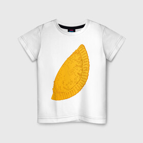 Детская футболка хлопок с принтом Сочный чебурек в Кировске, 100% хлопок | круглый вырез горловины, полуприлегающий силуэт, длина до линии бедер | Тематика изображения на принте: бабрбук | байкал