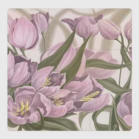 Магнитный плакат 3Х3 с принтом Сахарный розовый в Кировске, Полимерный материал с магнитным слоем | 9 деталей размером 9*9 см | flowers | sugar pink | бутоны | весна | женственность | нежность | природа | тюльпан | флавер | цветы